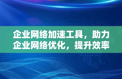 企业网络加速工具，助力企业网络优化，提升效率