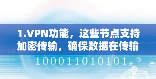 1.VPN功能，这些节点支持加密传输，确保数据在传输过程中被加密，从而提高安全性